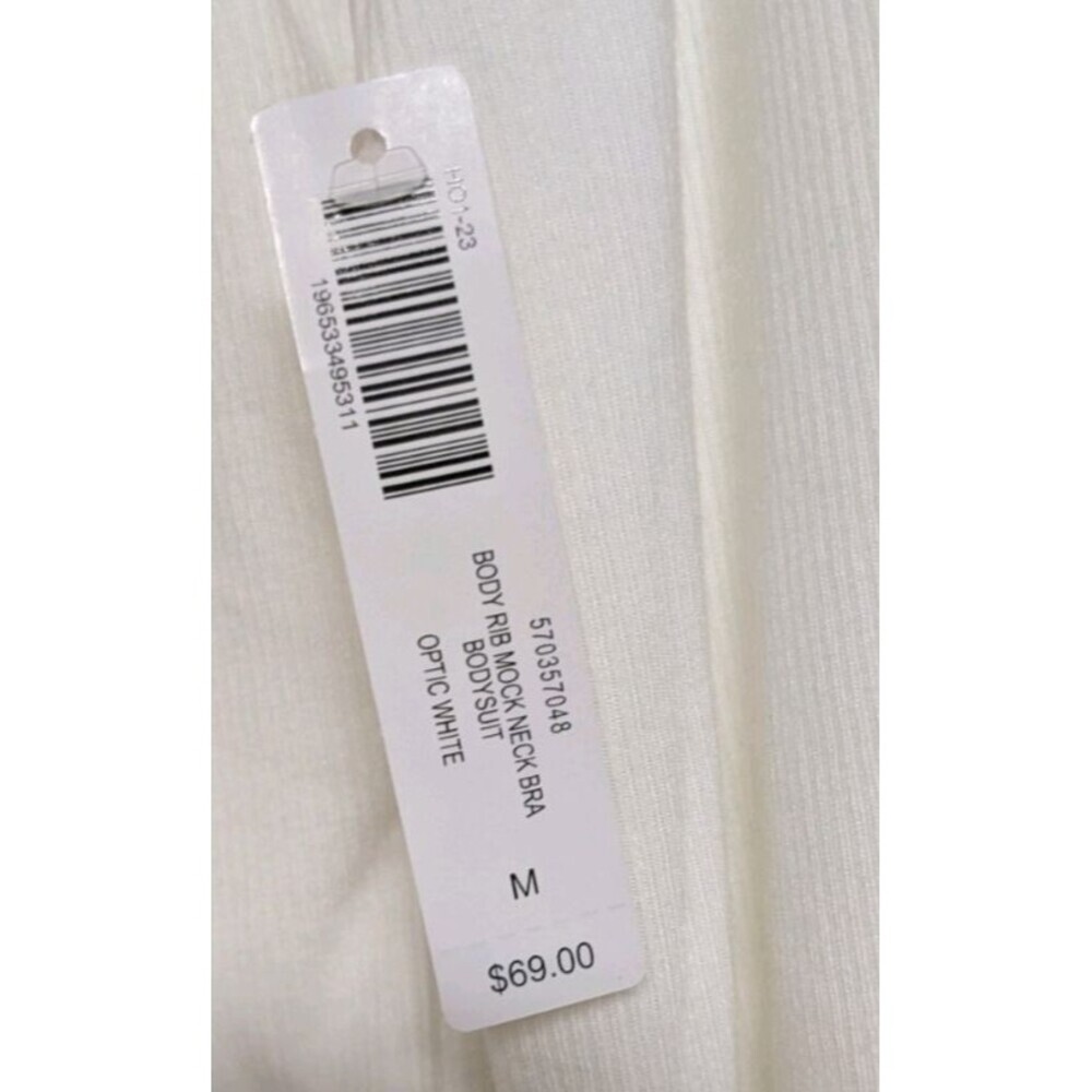 NWT~SOMA White Ribbed Mock Neck Bodysuit w/ Built-In Bra Medium  $69.95 - Picture 10 of 10